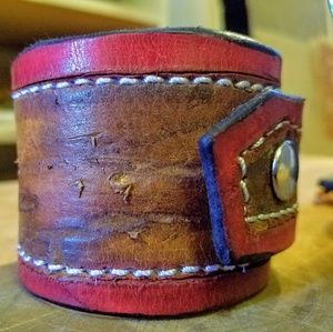 Custom genuine leather 1 of a kind bracelet!
